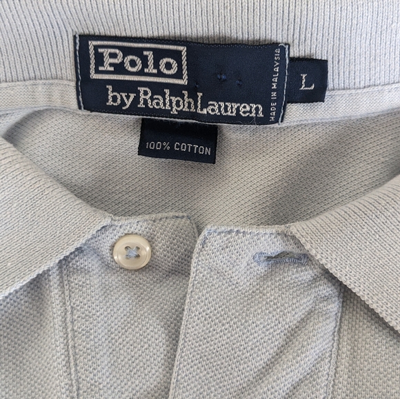Ralph Lauren Polo Shirt Mens Large Light Blue Cotton Short Sleeve Casual - Picture 3 of 4